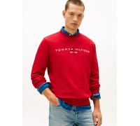 Sweatshirt TOMMY HILFIGER "TOMMY LOGO", Herren, Gr. M, medium rot, Sweatware, Obermaterial: 70% Baumwolle, 30% Polyester, normal hüftbedeckend, Rundhals, eingesetzt Rippbündchen, Sweatshirts Sweatshir