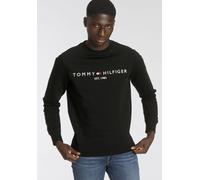 Tommy Hilfiger Herren Sweatshirt Tommy Logo ohne Kapuze, Schwarz (Black), S