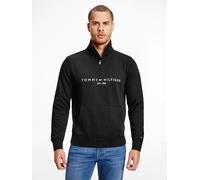 Sweatshirt TOMMY HILFIGER "TOMMY LOGO MOCKNECK", Herren, Gr. S, schwarz, Obermaterial: 70% Baumwolle, 30% Polyester, normal, Rippbündchen, Sweatshirts Sweatshirt (31979027-S) schwarz