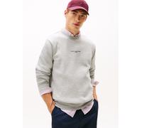 Sweatshirt TOMMY HILFIGER "TOMMY LOGO TIPPED CREWNECK", Herren, Gr. 3XL, grau (light grau heather), Sweatware, Obermaterial: 63% Baumwolle, 37% Polyester, Casual, regular fit hüftbedeckend, Rippbündch