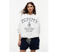 Sweatshirt TOMMY HILFIGER "VARSITY CREST MDRN SWEATSHIRT", Damen, Gr. XL (46), ecru, Sweatware, Obermaterial: 100% Baumwolle, bedruckt, regular fit normal, Rundhals, eingesetzt Rippbündchen, Sweatshir