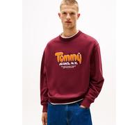 Sweatshirt TOMMY JEANS "BOUCLE", Herren, Gr. XXL, rot wine, Sweatware, Obermaterial: 100% Baumwolle, unifarben, relaxed fit normal, Rundhals, eingesetzt Bündchen, Sweatshirts Sweatshirt, Relaxed fit m