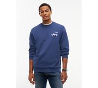 Sweatshirt TOMMY JEANS "REGULAR ENTRY SIGNATURE", Herren, Gr. 4XL, basic navy, Sweatware, Obermaterial: 100% Baumwolle, unifarben, regular fit normal, Rundhals, eingesetzt Rippbündchen, Sweatshirts Sw