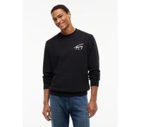 Sweatshirt TOMMY JEANS "REGULAR ENTRY SIGNATURE", Herren, Gr. L, schwarz, Sweatware, Obermaterial: 100% Baumwolle, unifarben, regular fit normal, Rundhals, eingesetzt Rippbündchen, Sweatshirts Sweatsh