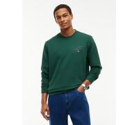 Sweatshirt TOMMY JEANS "REGULAR ENTRY SIGNATURE", Herren, Gr. XL, velvet grün, Sweatware, Obermaterial: 100% Baumwolle, unifarben, regular fit normal, Rundhals, eingesetzt Rippbündchen, Sweatshirts Sw