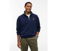 Sweatshirt TOMMY JEANS "RELAXED BRANDED COLLAR", Herren, Gr. M, dunkelblau, Sweatware, Obermaterial: 84% Baumwolle, 16% Polyester, unifarben, relaxed fit normal, Rundhals, eingesetzt Rippbündchen, Swe