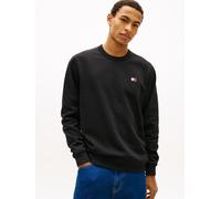 Sweatshirt TOMMY JEANS "TJM REG BADGE CREW EXT", Herren, Gr. 3XL, schwarz, Sweatware, Obermaterial: 100% Baumwolle, regular fit normal, Rundhals, Rippbündchen, Sweatshirts Sweatshirt (35623534-XXXL) s