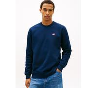 Sweatshirt TOMMY JEANS "TJM REG BADGE CREW EXT", Herren, Gr. M, blau (schwarz night navy), Sweatware, Obermaterial: 100% Baumwolle, regular fit normal, Rundhals, Rippbündchen, Sweatshirts Sweatshirt (