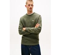 Sweatshirt TOMMY JEANS "TJM REG BADGE CREW EXT", Herren, Gr. S, pewter grün tonal, Sweatware, Obermaterial: 100% Baumwolle, casual, regular fit normal, Rundhals, Langarm eingesetzt Rippbündchen, Sweat