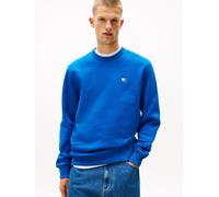 Sweatshirt TOMMY JEANS "TJM REG BADGE CREW EXT", Herren, Gr. S, vibrant indigo tonal, Sweatware, Obermaterial: 100% Baumwolle, regular fit normal, Rundhals, eingesetzt Rippbündchen, Sweatshirts Sweats