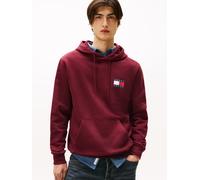 Sweatshirt TOMMY JEANS "TJM REG ESSENTIAL FLAG HOOD EXT", Herren, Gr. S, rot (rot wine), Sweatware, Obermaterial: 80% Baumwolle, 20% Polyester, regular fit, breiter Bund, Sweatshirts Sweatshirt, mit b