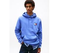Sweatshirt TOMMY JEANS "TJM REG ESSENTIAL FLAG HOOD EXT", Herren, Gr. S, soft sapphire, Sweatware, Obermaterial: 80% Baumwolle, 20% Polyester, regular fit, breiter Bund, Sweatshirts Sweatshirt, mit be