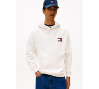 Sweatshirt TOMMY JEANS "TJM REG ESSENTIAL FLAG HOOD EXT", Herren, Gr. XL, weiß (ancient weiß), Sweatware, Obermaterial: 80% Baumwolle, 20% Polyester, regular fit, breiter Bund, Sweatshirts Sweatshirt,