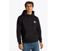 Sweatshirt TOMMY JEANS "TJM REG ESSENTIAL FLAG HOOD EXT", Herren, Gr. XXL, schwarz, Sweatware, Obermaterial: 100% Baumwolle, unifarben, regular fit, breiter Bund, Sweatshirts Sweatshirt, mit bedruckte