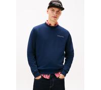 Sweatshirt TOMMY JEANS "TJM REG LINEAR CREW EXT", Herren, Gr. 3XL, schwarz night navy, Sweatware, Obermaterial: 80% Baumwolle, 20% Polyester, normal hüftlang, Rundhals, Rippbündchen, Sweatshirts Sweat