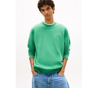 Sweatshirt TOMMY JEANS "TJM REG LINEAR CREW EXT", Herren, Gr. L, bahama grün, Sweatware, Obermaterial: 80% Baumwolle, 20% Polyester, normal hüftlang, Rundhals, Rippbündchen, Sweatshirts Sweatshirt, mi