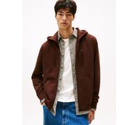 Tommy Jeans Herren Hoodie mit Reißverschluss Flag Zip Thru mit Kapuze, Braun (Rich Brown), S