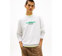 Sweatshirt TOMMY JEANS "TJM REGULAR CREW NECK", Herren, Gr. L, ice grau heather, Sweatware, Obermaterial: 100% Baumwolle, unifarben, regular fit normal, Rundhals, eingesetzt Rippbündchen, Sweatshirts
