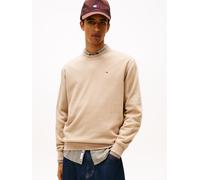 Sweatshirt TOMMY JEANS "TJM REGULAR FLAG CREW NECK", Herren, Gr. M, beige (coastal taupe), Sweatware, Obermaterial: 80% Baumwolle, 20% Polyester, regular fit normal, Rundhals, eingesetzt Rippbündchen,