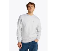 Sweatshirt TOMMY JEANS "TJM REGULAR FLAG CREW NECK", Herren, Gr. S, grau (silber grau heather), Sweatware, Obermaterial: 80% Baumwolle, 20% Polyester, unifarben, regular fit normal, Rundhals, eingeset