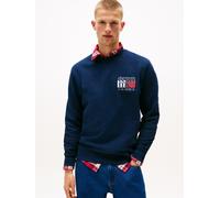 Sweatshirt TOMMY JEANS "TJM RWB FLAG", Herren, Gr. XXL, blau (schwarz night navy), Sweatware, Obermaterial: 100% Baumwolle, Rundhals, Rippbündchen, Sweatshirts Sweatshirt, Rundhals, regular fit, Print