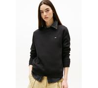 Tommy Jeans Damen Pullover Crew Neck Rundhalsausschnitt, Schwarz (Black), S