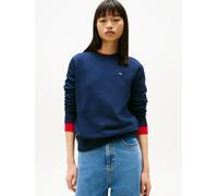 Tommy Jeans Damen Tjw Reg Flag Crew Dw0dw19959 Pullover-Sweatshirt, Blue (Dark Night Navy), XS EU