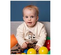 Sweatshirt TRIGEMA "TRIGEMA Baby Sweatshirt mit süßem Giraffen Printmotiv", Mädchen, Gr. 68, beige (natur), Sweatware, 50% Baumwolle, 50% Polyester, Basic, Rundhals, Sweatshirts Sweatshirt (67849401-6