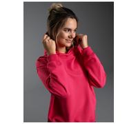 Sweatshirt TRIGEMA "TRIGEMA Dünner Oversize-Hoodie", Damen, Gr. XS, orange (koralle), 50% Baumwolle, 50% Polyester, Basic, Sweatshirts Sweatshirt (45718633-XS) koralle