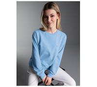 Sweatshirt TRIGEMA "TRIGEMA Dünnes Sweatshirt", Damen, Gr. M, iceblau, melange, Sweatware, 50% Baumwolle, 50% Polyester, Basic, Rundhals, Sweatshirts Sweatshirt (50715928-M) iceblau, melange