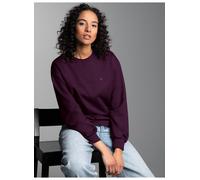 Sweatshirt TRIGEMA "TRIGEMA Dünnes Sweatshirt", Damen, Gr. S, aubergine, 50% Baumwolle, 50% Polyester, Basic, Sweatshirts Sweatshirt (28473001-S) aubergine