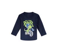 Sweatshirt TRIGEMA "TRIGEMA Langarmshirt mit großem Dino-Printmotiv", Jungen, Gr. 92, blau (navy), 95% Baumwolle, 5% Elasthan, Basic, Sweatshirts Sweatshirt (23959017-92) navy