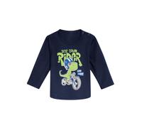 Sweatshirt TRIGEMA "TRIGEMA Langarmshirt mit großem Dino-Printmotiv", Mädchen, Gr. 92, blau (navy), 95% Baumwolle, 5% Elasthan, Basic, Sweatshirts Sweatshirt (33765952-92) navy