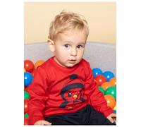 Sweatshirt TRIGEMA "TRIGEMA Langarmshirt mit süßem Pinguin-Print", Mädchen, Gr. 68, braun (kirsch), 95% Baumwolle, 5% Elastan, Basic, Sweatshirts Sweatshirt (70470764-68) kirsch