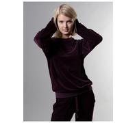 Sweatshirt TRIGEMA "TRIGEMA Nicki-Shirt", Damen, Gr. S, aubergine, 80% Baumwolle, 20% Polyester, Sweatshirts Sweatshirt (38470013-S)
