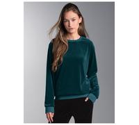 Sweatshirt TRIGEMA "TRIGEMA Nicki-Shirt" Gr. S, blau (saphir) Damen Sweatshirts (32131729-S) saphir