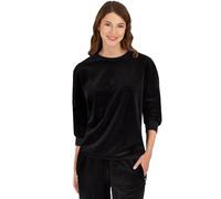 Sweatshirt TRIGEMA "TRIGEMA Nicki-Shirt", Damen, Gr. S, schwarz, 80% Baumwolle, 20% Polyester, Sweatshirts Sweatshirt (487073-S) schwarz