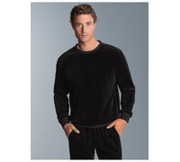 Sweatshirt TRIGEMA "TRIGEMA Nicki-Shirt", Herren, Gr. XL, schwarz, Nicki, 80% Baumwolle, 20% Polyester, lang, Rundhals, Sweatshirts Sweatshirt (295934-XL) schwarz