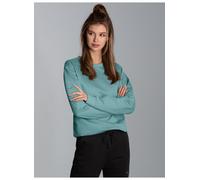 Sweatshirt TRIGEMA "TRIGEMA Sweatshirt aus Biobaumwolle", Damen, Gr. S, grün (seegras), 75% Baumwolle (Biobaumwolle kbA), 25% Baumwolle (recycelt), Basic, Sweatshirts Sweatshirt (97621365-S)
