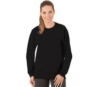 Sweatshirt TRIGEMA "TRIGEMA Sweatshirt aus Biobaumwolle", Damen, Gr. XXL, schwarz, 75% Baumwolle (Biobaumwolle kbA), 25% Baumwolle (recycelt), Basic, Sweatshirts Sweatshirt (36334432-XXL) schwarz
