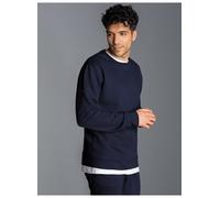 Sweatshirt TRIGEMA "TRIGEMA Sweatshirt aus Biobaumwolle", Herren, Gr. L, blau (navy), Single Jersey, 75% Baumwolle (Biobaumwolle kbA), 25% Baumwolle (recycelt), Basic, lang, Rundhals, Sweatshirts Swea