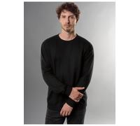 Sweatshirt TRIGEMA "TRIGEMA Sweatshirt", Herren, Gr. M, schwarz, Sweatware, 70% Baumwolle, 30% Polyester, Basic, lang, Rundhals, Sweatshirts Sweatshirt (441209-M) schwarz
