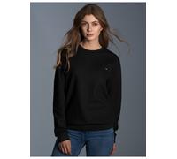 Sweatshirt TRIGEMA "TRIGEMA Sweatshirt in Waffeloptik", Damen, Gr. 3XL, schwarz, Piqué, 100% Baumwolle, Rundhals, Sweatshirts Sweatshirt (59747023-XXXL) schwarz
