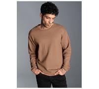 Sweatshirt TRIGEMA "TRIGEMA Sweatshirt in Waffeloptik", Herren, Gr. S, braun (haselnuss), 100% Baumwolle, Sweatshirts Sweatshirt (91843609-S) haselnuss