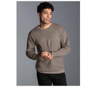 Sweatshirt TRIGEMA "TRIGEMA Sweatshirt in Waffeloptik", Herren, Gr. XXL, taupe, Piqué, 100% Baumwolle, Rundhals, Sweatshirts Sweatshirt (91833732-XXL)
