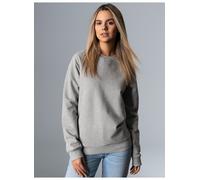 Sweatshirt TRIGEMA "TRIGEMA Sweatshirt mit angerauter Innenseite", Damen, Gr. XL, grau (grau, melange), 70% Baumwolle, 30% Polyester, Basic, Sweatshirts Sweatshirt (46678569-XL) grau, melange