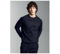 Sweatshirt TRIGEMA "TRIGEMA Sweatshirt mit angerauter Innenseite", Herren, Gr. M, blau (navy), 70% Baumwolle, 30% Polyester, Basic, Sweatshirts (865667-M) navy