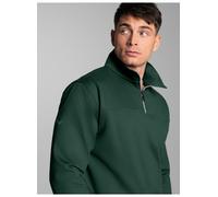 Sweatshirt TRIGEMA "TRIGEMA Sweatshirt mit Reißverschluss", Damen, Gr. S, grün (tanne), Sweatware, 70% Baumwolle, 30% Polyester, Basic, lang, ohne Ausschnitt, Sweatshirts Sweatshirt (19951200-S)