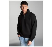 Sweatshirt TRIGEMA "TRIGEMA Sweatshirt mit Reißverschluss", Herren, Gr. 4XL, schwarz, Sweatware, 70% Baumwolle, 30% Polyester, Basic, lang, ohne Ausschnitt, Sweatshirts Sweatshirt (536180-4XL) schwarz