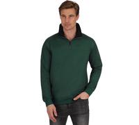 Sweatshirt TRIGEMA "TRIGEMA Sweatshirt mit Reißverschluss", Herren, Gr. S, grün (tanne), 70% Baumwolle, 30% Polyester, Basic, Sweatshirts Sweatshirt (19951200-S)